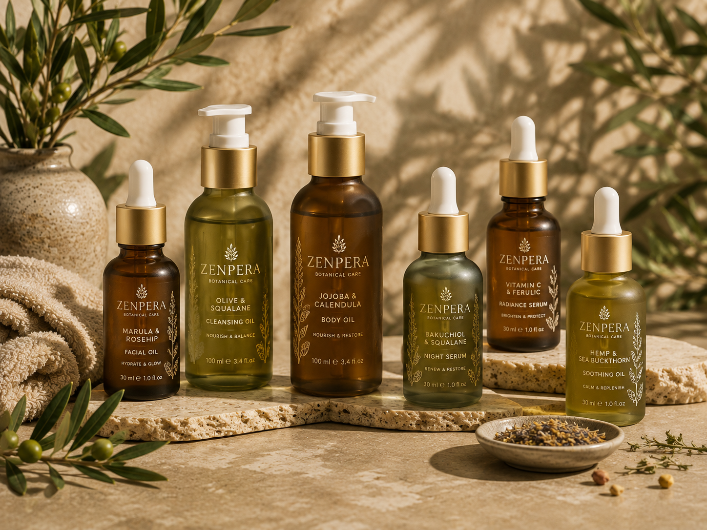 Zenpera pure plant oils and serums